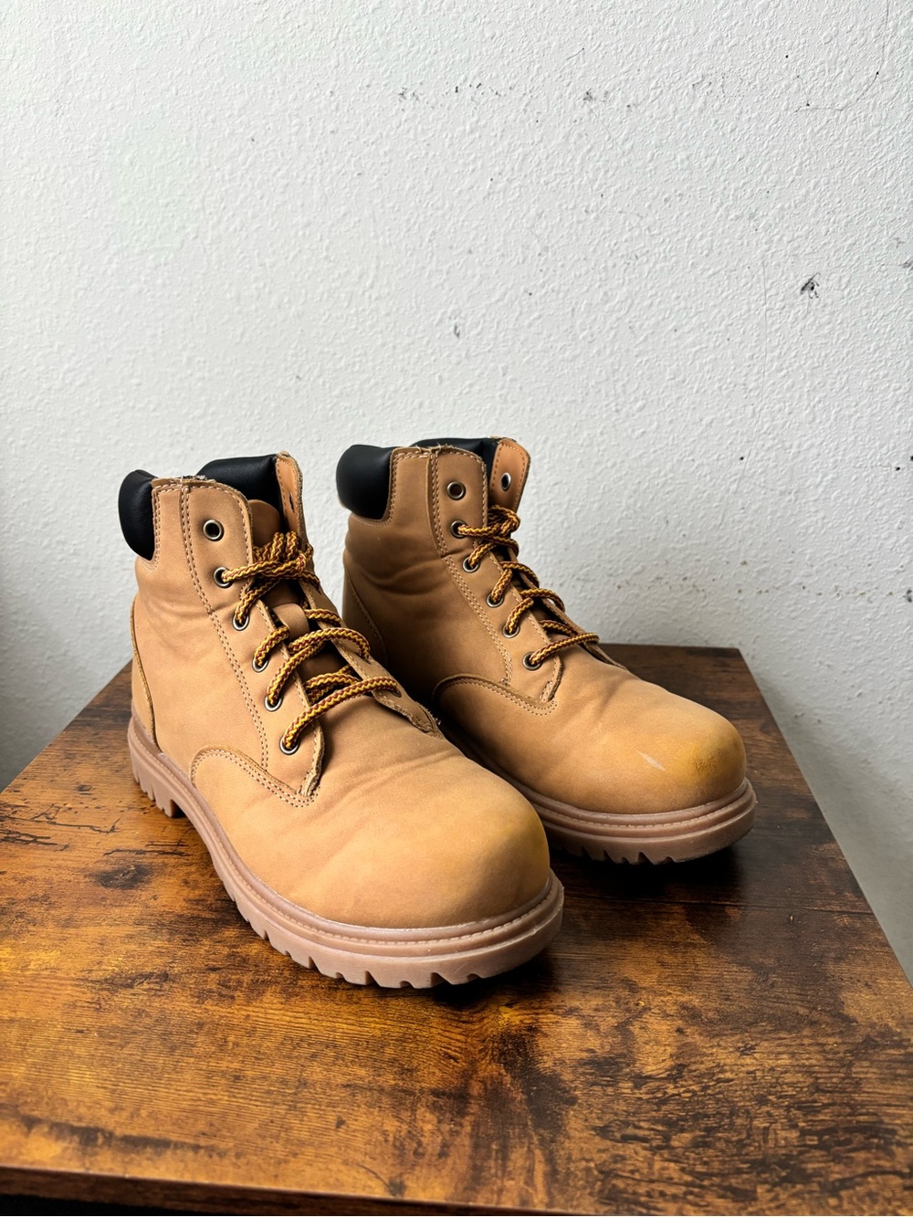 wonder nation Tan Work Boots with Black Collar